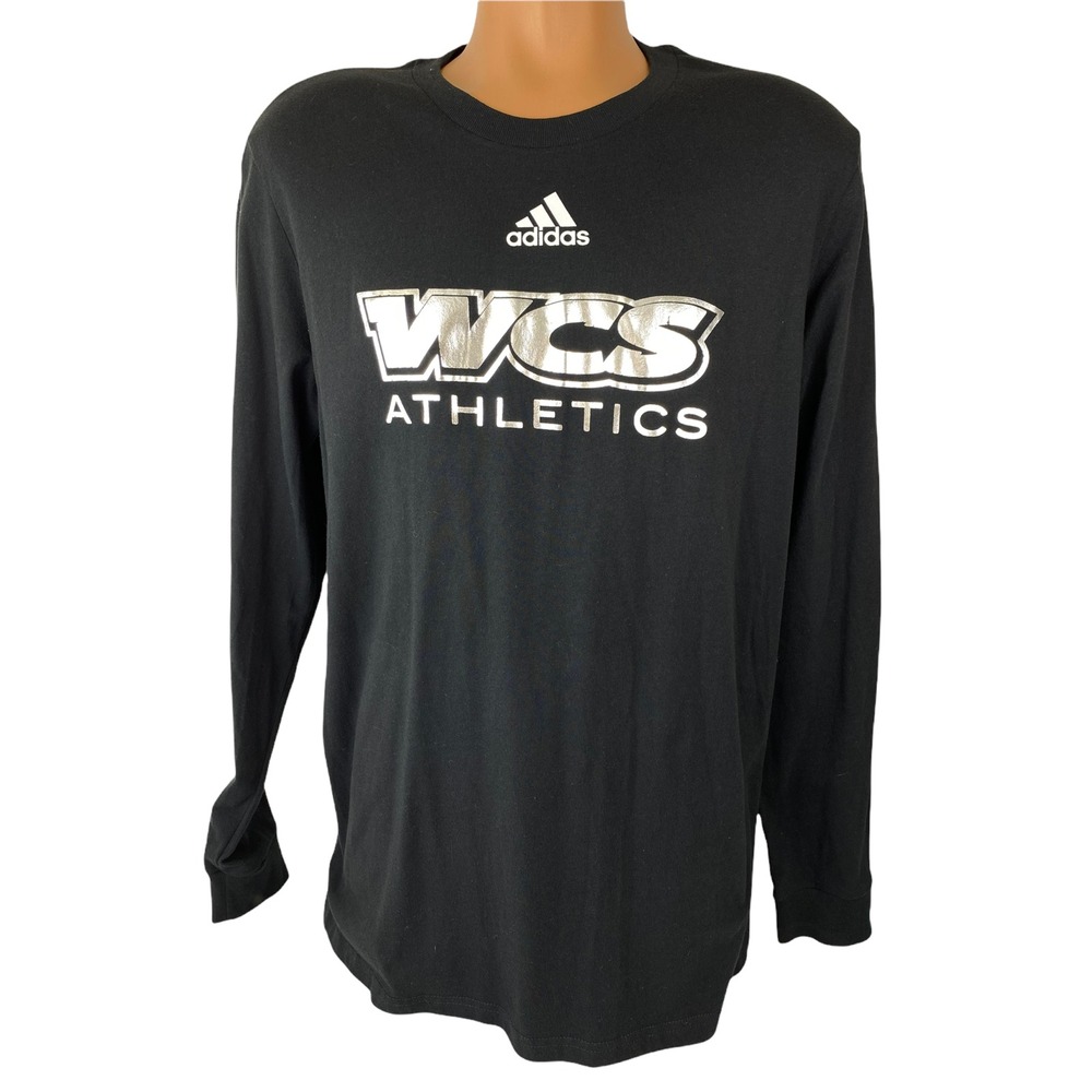 Adidas Amplifier Tee Shirt XL Black w/ Silver WCS Athletics on Front Long Sleeve